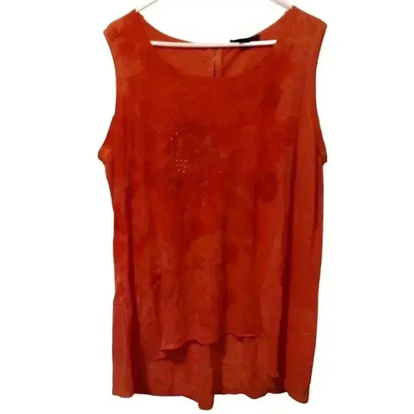Beautiful Ladies Tangerine Color Blouse - Picture 1 of 6
